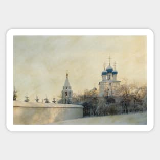 Church in Winter Estate Sticker